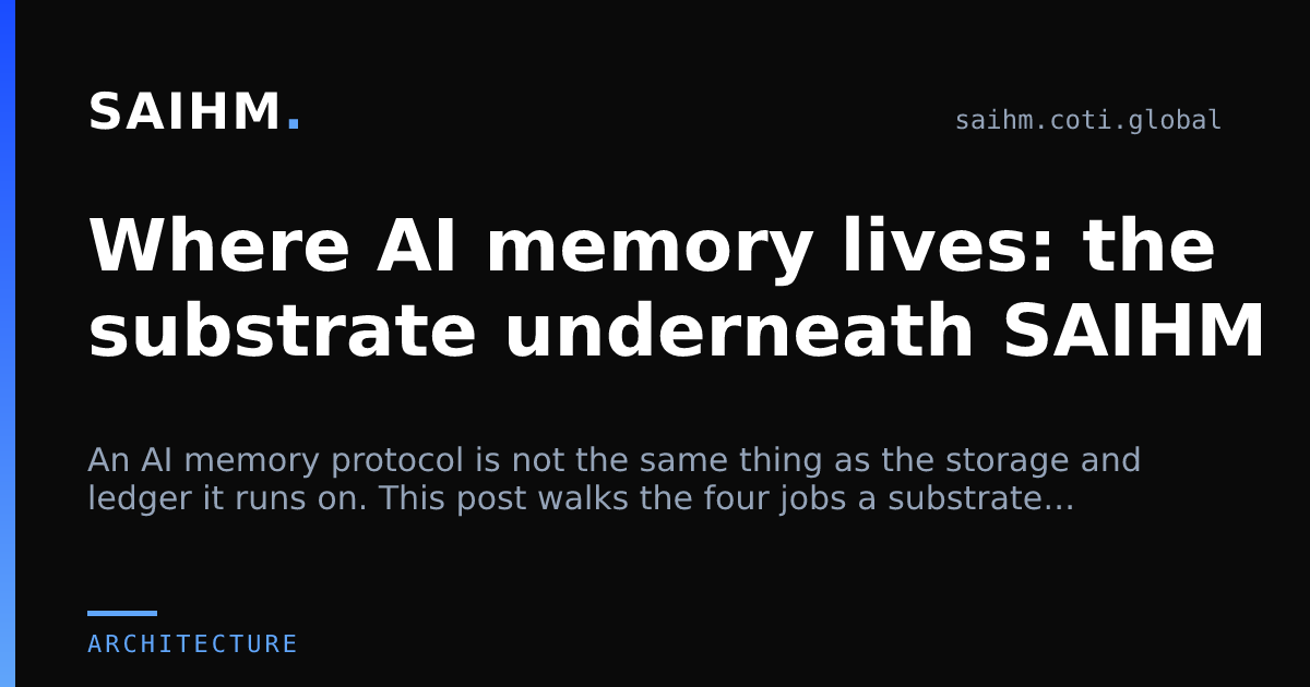 Where AI memory lives: the substrate underneath SAIHM — SAIHM